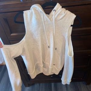Hollister Cold Shoulder Cream Sweatshirt